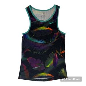 NIKE Shoes of Paradise logo Dri-Fit Mesh Jersey Tank Top Muscle Shirt Medium